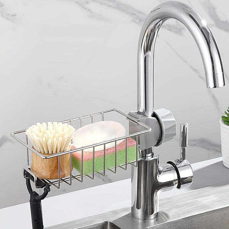 Stainless Steel Faucet Storage Rack for Kitchen and Bathroom Single Layer
