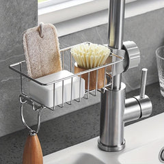 Stainless Steel Faucet Storage Rack for Kitchen and Bathroom Single Layer
