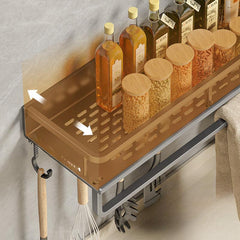 Wall Mount Spice Rack Organizer Grey Seasoning Holder