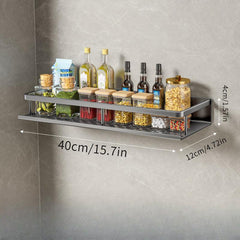 Wall Mount Spice Rack Organizer Grey Seasoning Holder