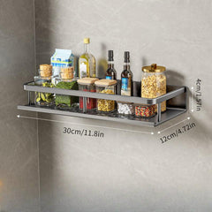 Wall Mount Spice Rack Organizer Grey Seasoning Holder