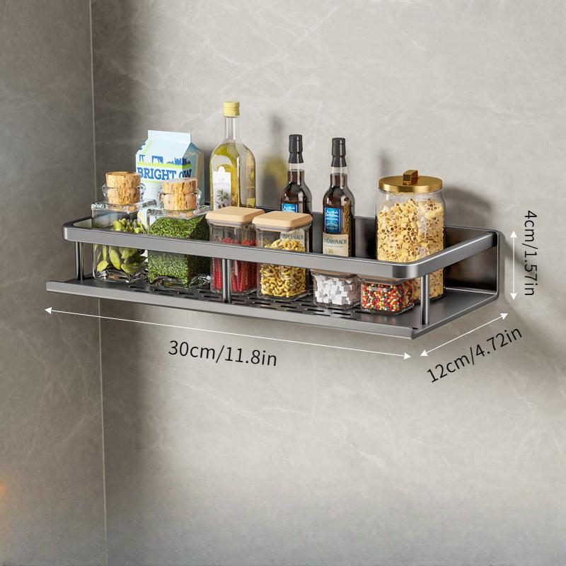 Wall Mount Spice Rack Organizer Grey Seasoning Holder