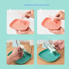 Multifunctional Pot Lid Holder Countertop Shelf Spoon Holder