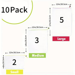 10pcs Reusable Mesh Produce Bags Set with Tare Weight Tags - Eco Friendly