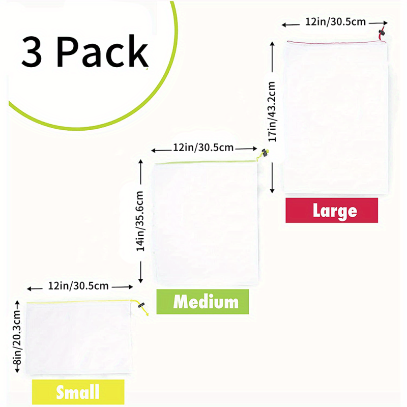 10pcs Reusable Mesh Produce Bags Set with Tare Weight Tags - Eco Friendly