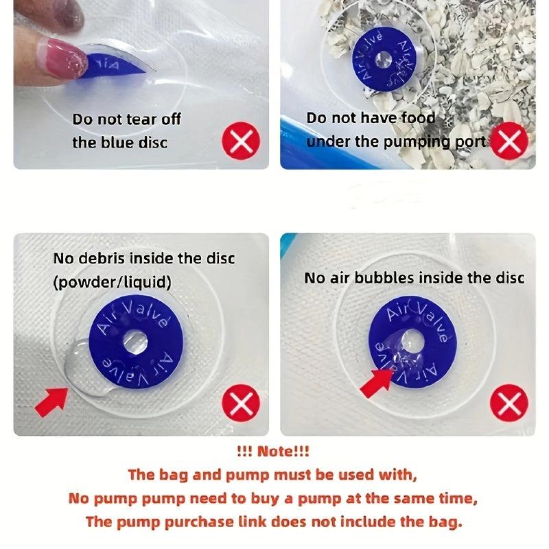 10pcs Plastic Vacuum Packing Bags Food Bag Sealing Mouth Vacuum Pump Compression