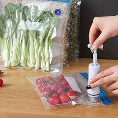 10pcs Plastic Vacuum Packing Bags Food Bag Sealing Mouth Vacuum Pump Compression