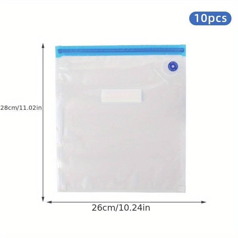 10pcs Plastic Vacuum Packing Bags Food Bag Sealing Mouth Vacuum Pump Compression