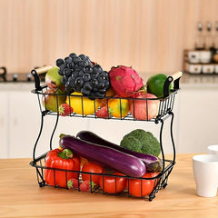 2 Tier Countertop Fruit Basket Kitchen Storage Organizer