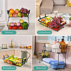2 Tier Countertop Fruit Basket Kitchen Storage Organizer