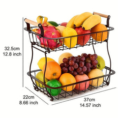 2 Tier Countertop Fruit Basket Kitchen Storage Organizer