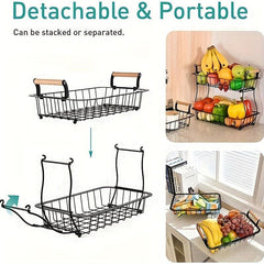 2 Tier Countertop Fruit Basket Kitchen Storage Organizer