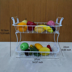 2 Tier Countertop Fruit Basket Kitchen Storage Organizer