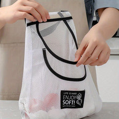 Reusable Hanging Mesh Storage Bags for Fruits and Vegetables