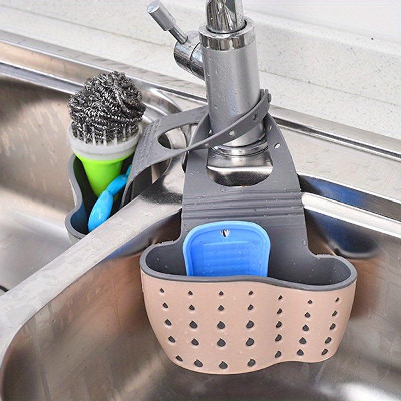 Sink Sponge Rack Organizer Silicone Multifunctional Drainage Adjustable Strap