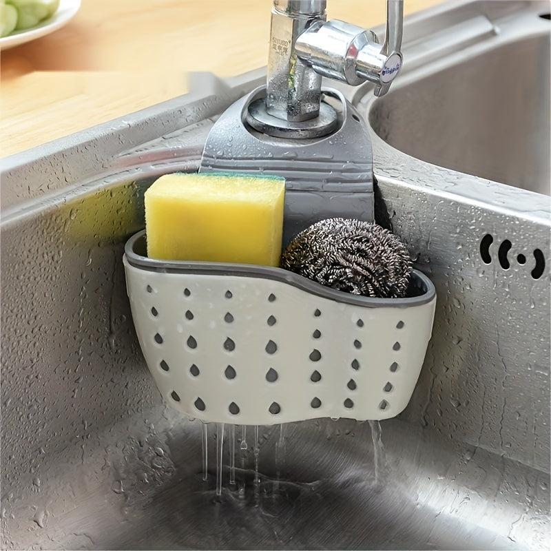 Sink Sponge Rack Organizer Silicone Multifunctional Drainage Adjustable Strap