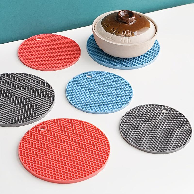 3pcs Round Silicone Honeycomb Insulation Mat Anti scalding Tableware Mat