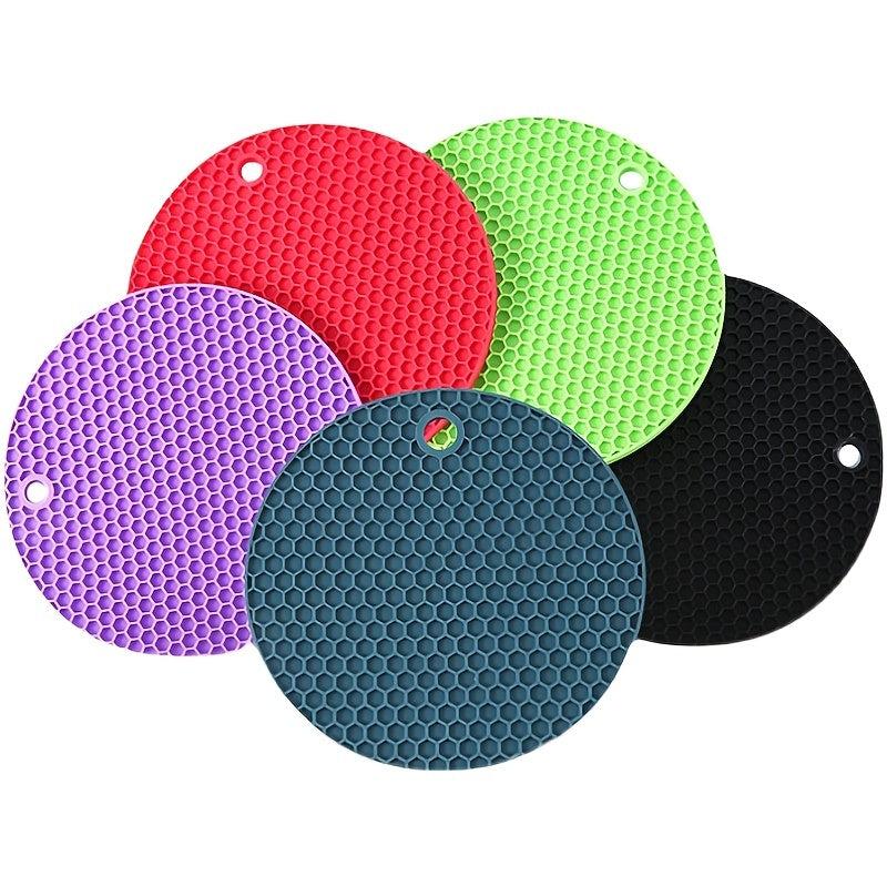 3pcs Round Silicone Honeycomb Insulation Mat Anti scalding Tableware Mat