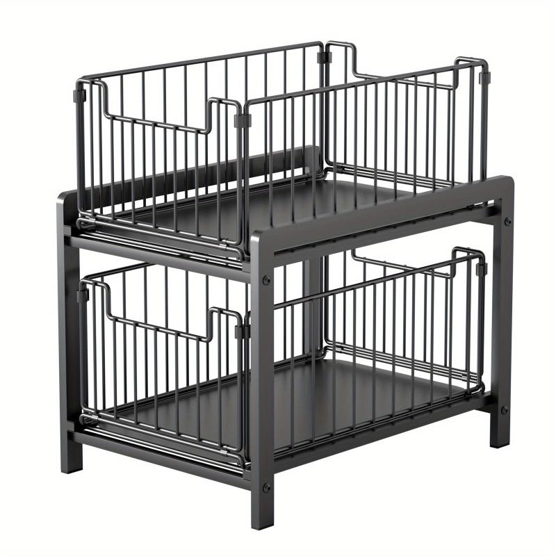 2 Tier Sliding Basket Drawer Organizer for Under Sink Cabinets
