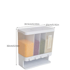 Divided Grid Rice Bucket Household Anti-insect Moisture-proof Rice Storage Box