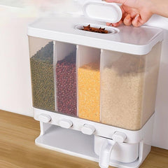 Divided Grid Rice Bucket Household Anti-insect Moisture-proof Rice Storage Box