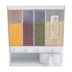 Divided Grid Rice Bucket Household Anti-insect Moisture-proof Rice Storage Box