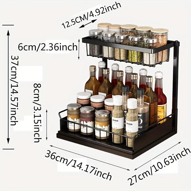 Kitchen Under Sink Rack Tiered Storage Pull Out Organizer