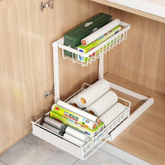 Kitchen Under Sink Rack Tiered Storage Pull Out Organizer