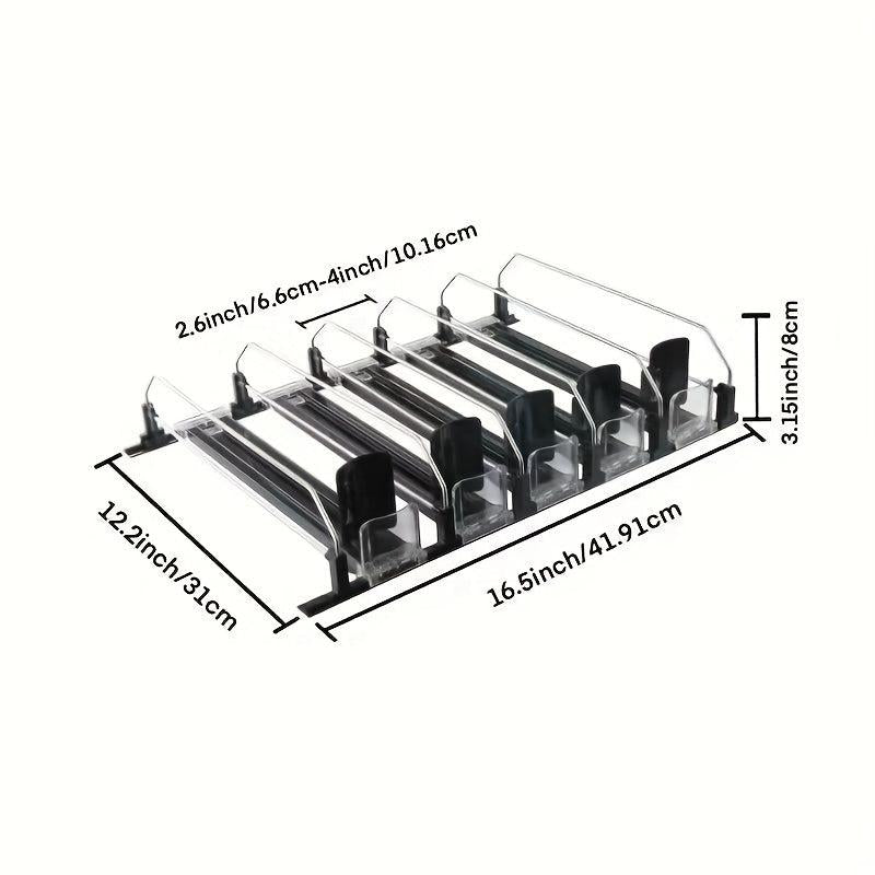 Clear Drink Organizer For Fridge Beverage Storage Rack