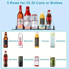 Clear Drink Organizer For Fridge Beverage Storage Rack