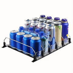 Clear Drink Organizer For Fridge Beverage Storage Rack