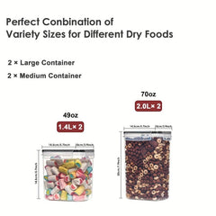 4-Pcs Airtight Food Storage Containers for Kitchen & Pantry Organization