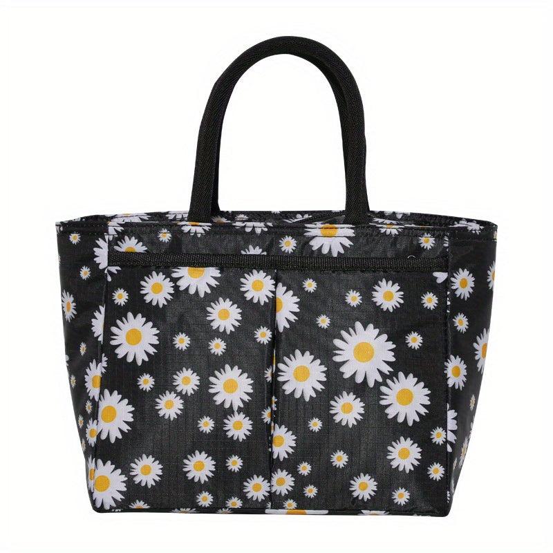 Large Capacity Daisy Bento Bag Reusable Tote Lunch Box Leakproof Cooler