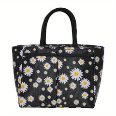 Large Capacity Daisy Bento Bag Reusable Tote Lunch Box Leakproof Cooler