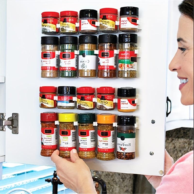 4pcs Wall Mount Spice Rack for Seasoning Bottles and Tanks