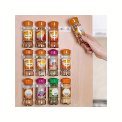 4pcs Wall Mount Spice Rack for Seasoning Bottles and Tanks