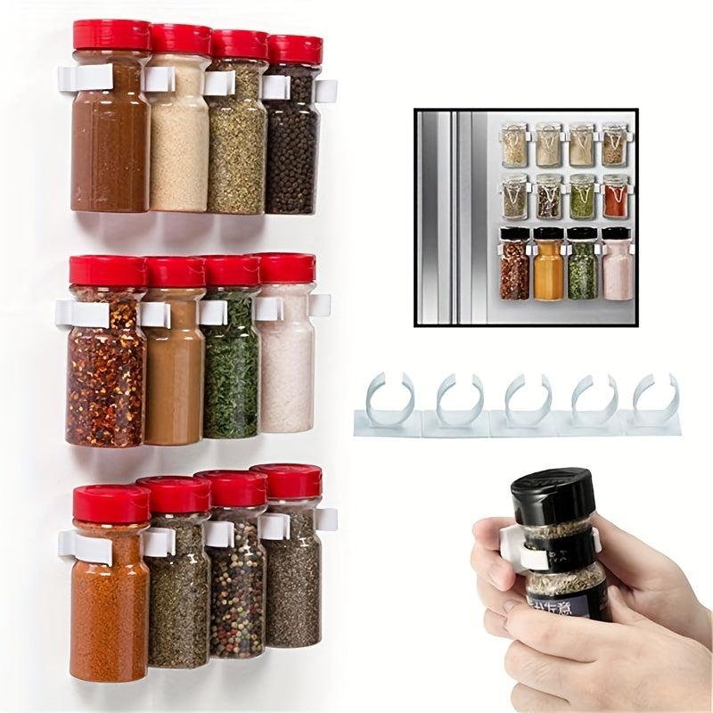 4pcs Wall Mount Spice Rack for Seasoning Bottles and Tanks