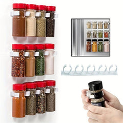4pcs Wall Mount Spice Rack for Seasoning Bottles and Tanks