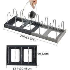 Expandable Pot And Pan Organizers Rack For Cabinet Kitchen Cabinet Organizer