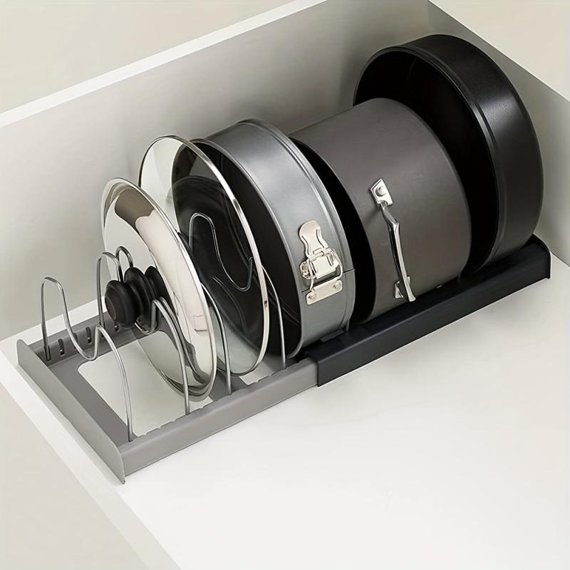 Expandable Pot And Pan Organizers Rack For Cabinet Kitchen Cabinet Organizer