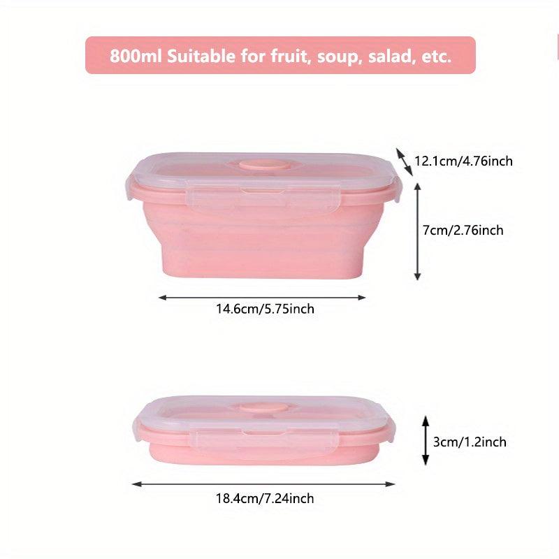 Collapsible Silicone Lunch Box Bento Box Leakproof Portable Food Storage