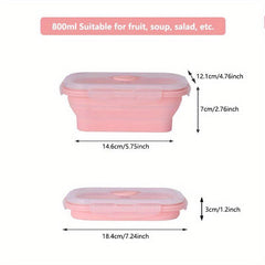 Collapsible Silicone Lunch Box Bento Box Leakproof Portable Food Storage