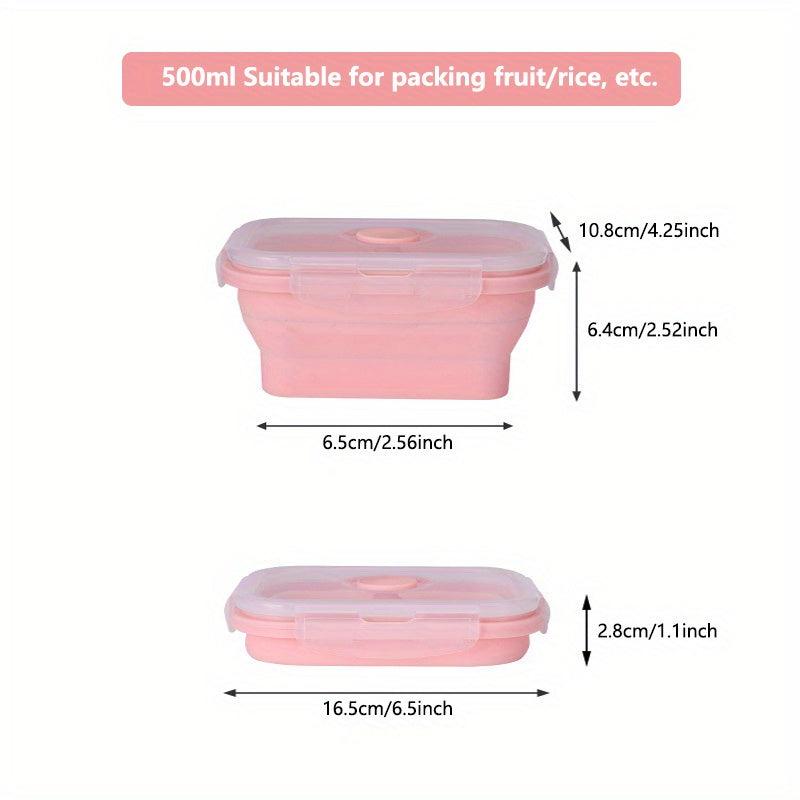 Collapsible Silicone Lunch Box Bento Box Leakproof Portable Food Storage