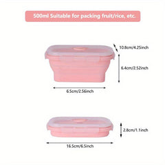 Collapsible Silicone Lunch Box Bento Box Leakproof Portable Food Storage