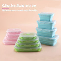 Collapsible Silicone Lunch Box Bento Box Leakproof Portable Food Storage