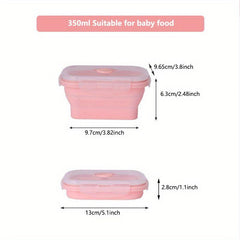 Collapsible Silicone Lunch Box Bento Box Leakproof Portable Food Storage