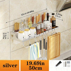Punch Kitchen Storage Rack Wall-mounted Seasoning & Tableware Shelf