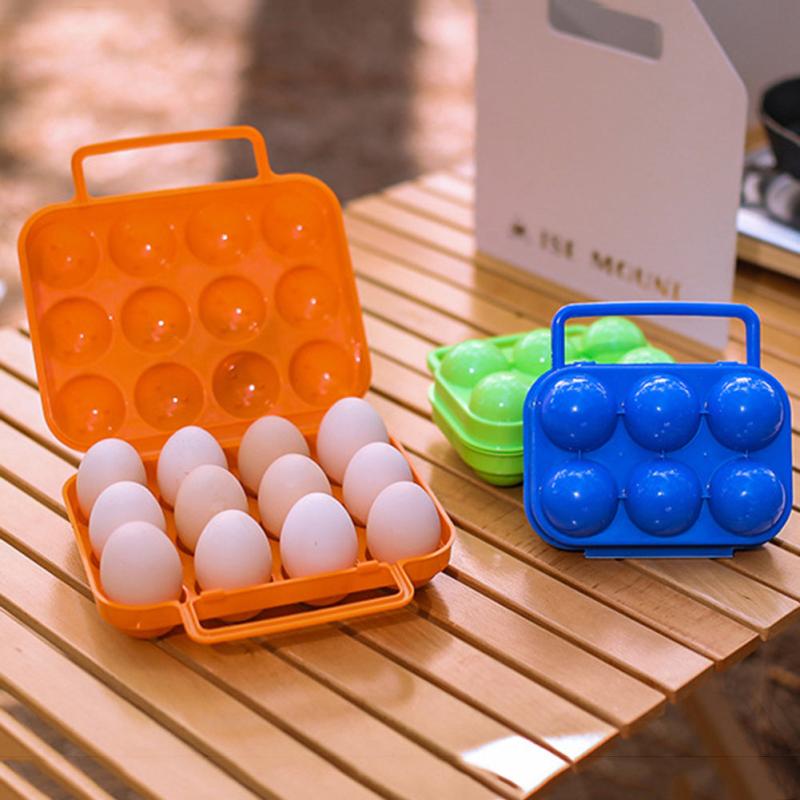 6 Eggs Container Holder Egg Storage Box with Handle - Outdoor Portable Camping