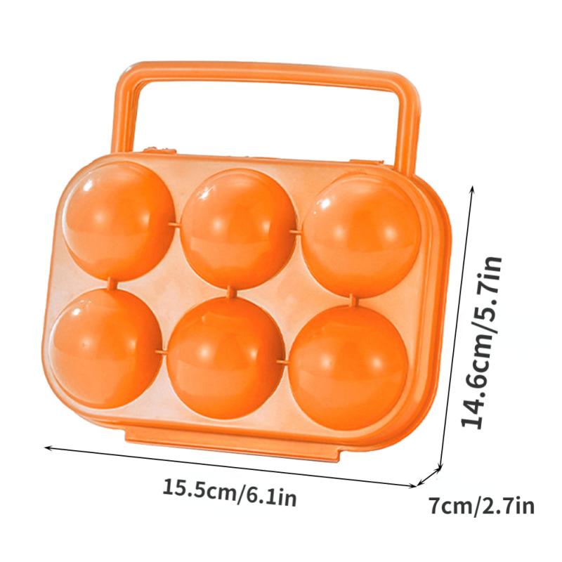 6 Eggs Container Holder Egg Storage Box with Handle - Outdoor Portable Camping