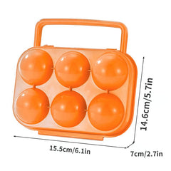 6 Eggs Container Holder Egg Storage Box with Handle - Outdoor Portable Camping